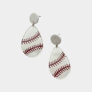 Acrylic Baseball Drop Earringwh